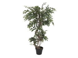 Ficus multiple spiral trunk, artificial plant, green, 130cm
