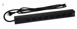 Rack-Stromschiene mit 8x T23 Buchsen,16A,3m Kabel