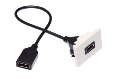 FLF schwarz bestueckt mit DisplayPort 20cm Kabel