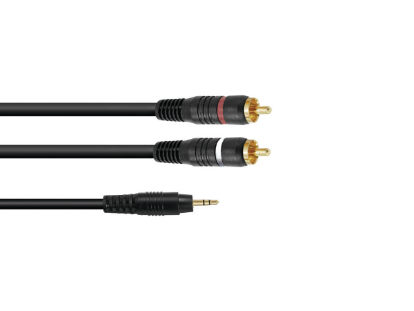 Adapterkabel 3,5 Klinke/2xCinch 1m sw