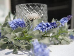 Flowering Garland, artificial, blue, 180cm