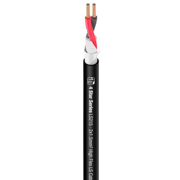 K4 LS 215 - Cavo per Altoparlanti 2 x 1,5 mm² nero