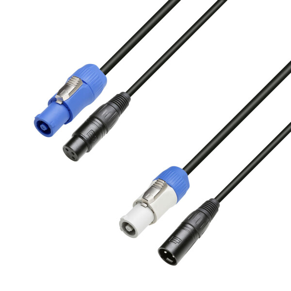 3 STAR H PCON D 0300 - Hybrid Cable | Power & DMX | XLR 3-pole x Adam Hall® K4CPFIN & OUT | 3 m