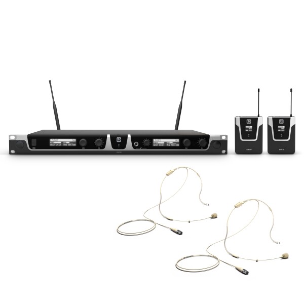 U508 BPHH 2 - Wireless Microphone System with 2 x Bodypack and 2 x Headset beige
