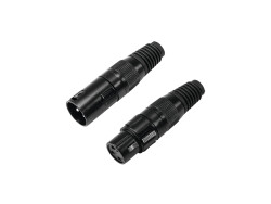 XLR Buchse/Stecker Set 3pol schwarzes Gehäuse 5x