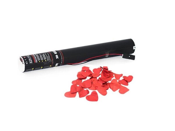Konfetti-Ladung elektrisch 50cm, rote Herzen