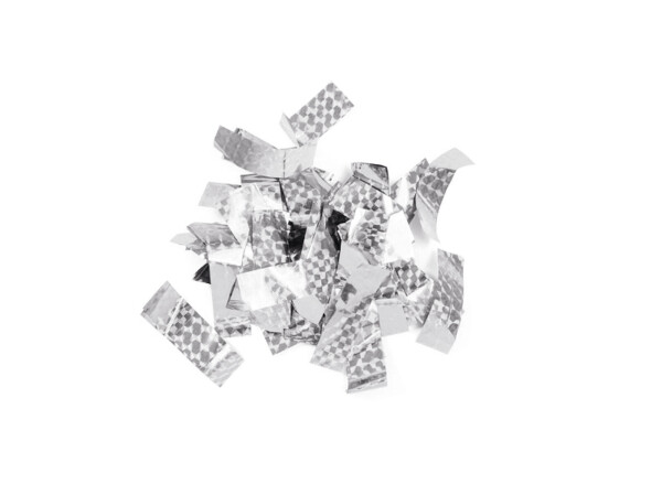 Metallic Konfetti rechteckig 55x18mm, silber, Lasereffekt, 1kg