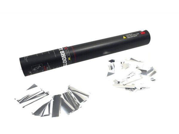 Konfetti-Shooter 28cm, weiß/silber