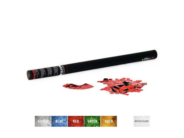 Handheld Confetti Cannon 80cm, red metallic