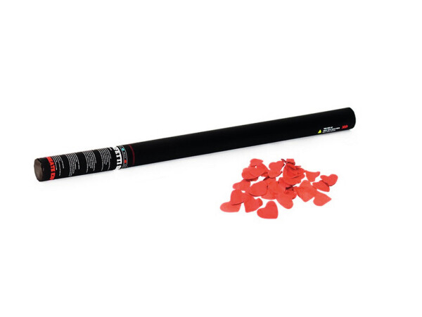Handheld Confetti Cannon 80cm, red Hearts