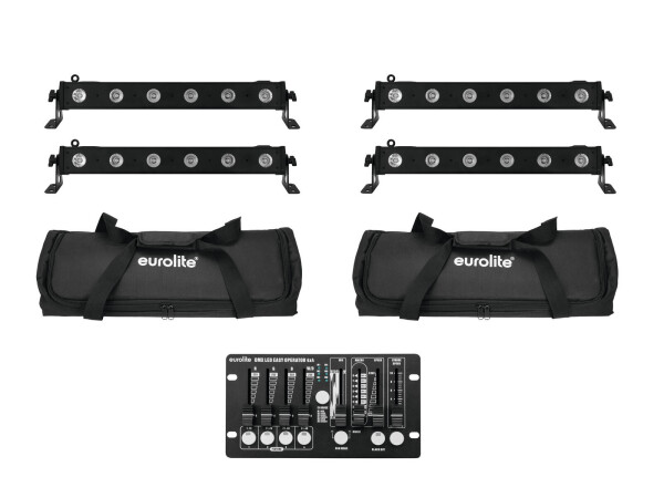 Set 4x LED BAR-6 QCL RGBW + 2x Soft-Bag + Controller