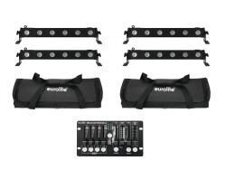Set 4x LED BAR-6 QCL RGBW + 2x Soft Bag + Controller