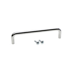 3453 - Chrome Steel Handle, 136 mm + 2 Screws M4 x 16 mm