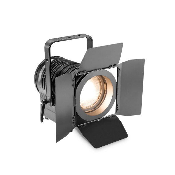 TS 200 WW - Spot pour théâtre avec lentille de Fresnel et LED blanc chaud 180 W, boîtier noir