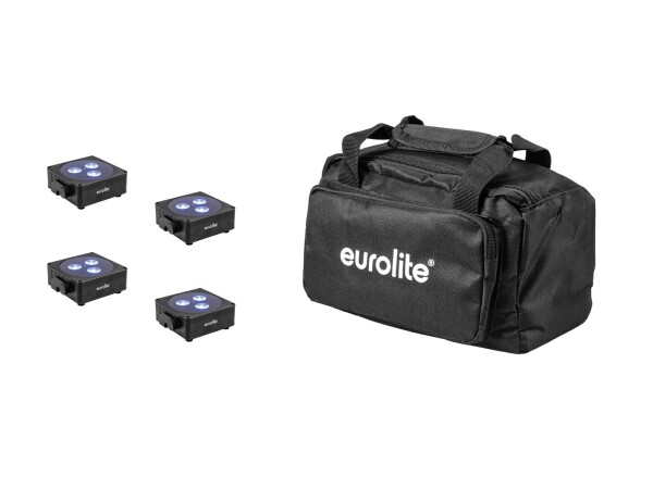 Set 4x AKKU Flat Light 3 sw + Soft-Bag
