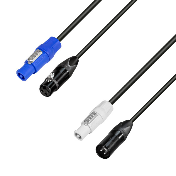 8101 PSDT 0500 N - Cavo di alimentazione e DMX PowerCon in e XLR femmina su PowerCon out e XLR maschio 5,0 m