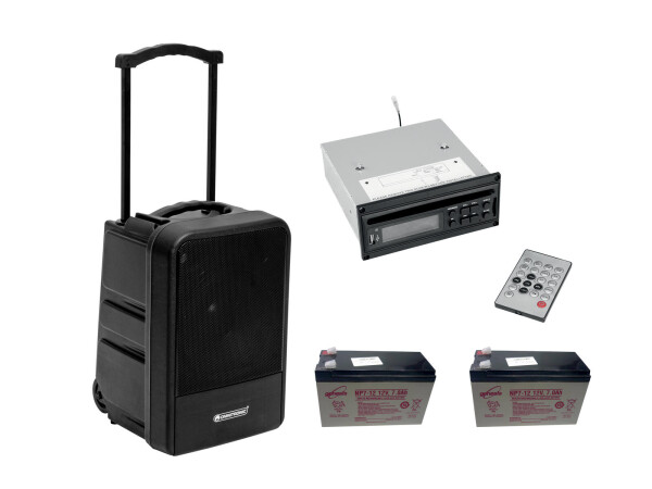 Set MOM-10BT4 Modular wireless PA system + CD Player with USB&SD + 2x Battery