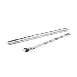 Metallic streamers 10m x 2.5cm - Silver
