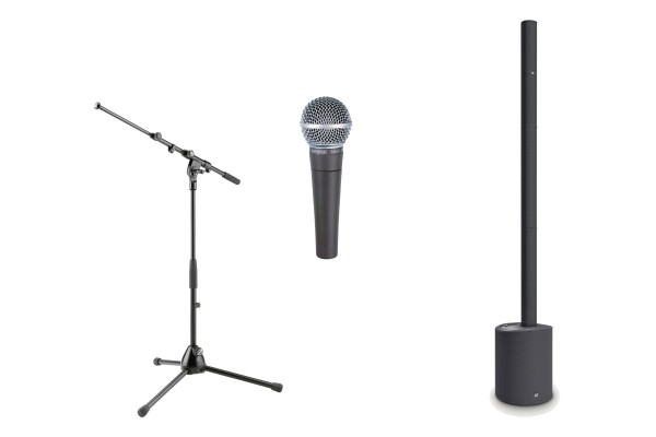 Noleggio: Audio - Altoparlante a batteria con microfono e supporto