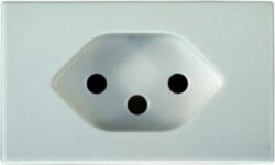 Weisse FLF-Einfachsteckdose ,Typ 13, 10A, 250VAC