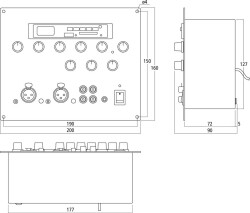 6-Kanal Wandeinbau-Mischpult USB, SD, 2xMik 3xIn