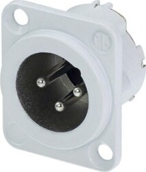 Chassisstecker 3pol. weiss lackiertes Gehaeuse