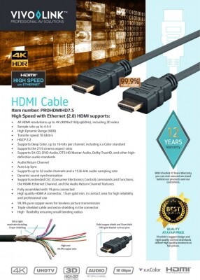 Pro HDMI cable 7.5m