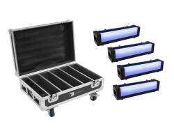 Set 4x AKKU Bar-6 Glow QCL + Case mit Ladefunktion
