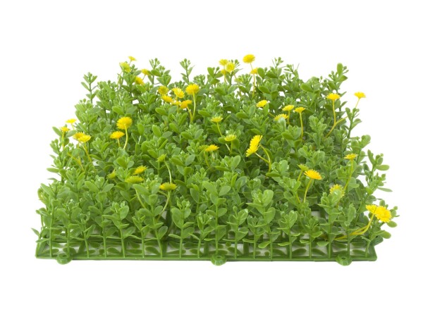 Grass mat, artificial, green-yellow, 25x25cm