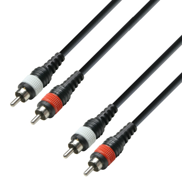 3 STAR TCC 0300 M - Twin Cable | Adam Hall® 2 RCA x 2 RCA | 3 m