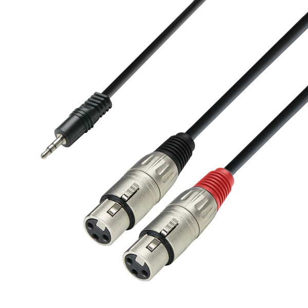 3 STAR YWFF 0300 - Y-Kabel | Adam Hall® 2 XLR Female x Miniklinke | 3 m