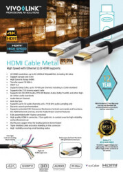 Pro HDMI cable 7.5m, Metall Kopf
