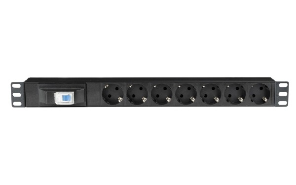 19" 1U Socketstrip 7 With breaker