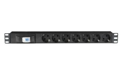 19" 1U Socketstrip 7 With breaker