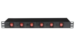 19" 1U Socketstrip 6 zones