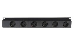 19" 1U Socketstrip 6 zones