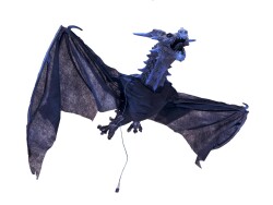 Halloween Flying Dragon, animiert, blau, 120cm