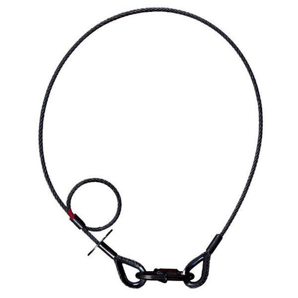 S 33102 SKB - SAVEKING® Sicherungsseil 3 mm, 1 m, beidseitig Kausche, schwarz