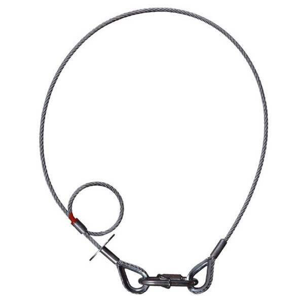 S 58060 SK - Corde de sécurité Saveking® 5 mm, 0,6 m, dé à coudre des deux côtés, argent