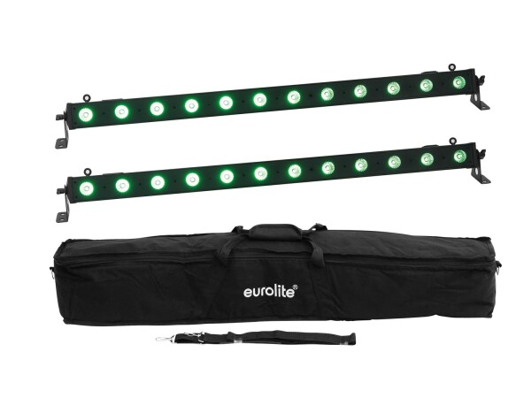 Set 2x LED BAR-12 QCL RGB+UV Bar + Soft Bag
