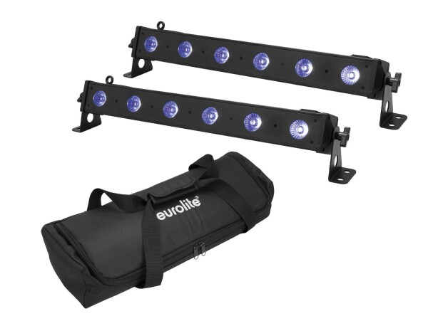 Set 2x LED BAR-6 QCL RGB+UV Bar + Soft Bag