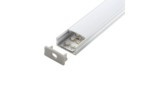 Profile led Aluminum + 2 covers + 4 endcaps 2000 mm x 23.5 mm x 10 mm