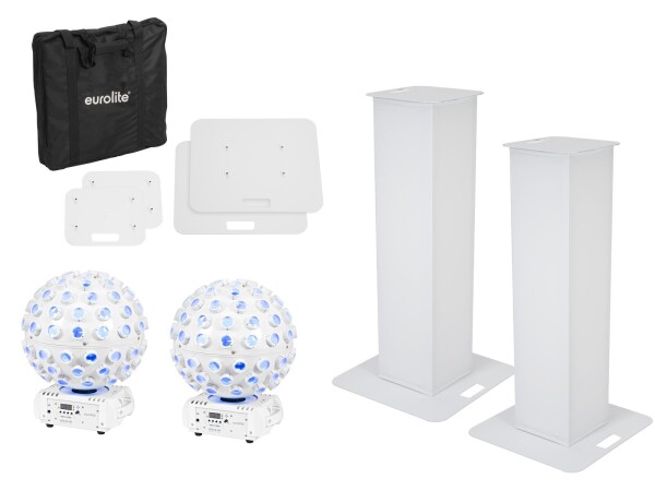 Set 2x Stage Stand 100cm + 2x LED B-40 Beam Effect white