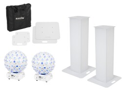Set 2x Stage Stand 100cm + 2x LED B-40 Beam Effect white