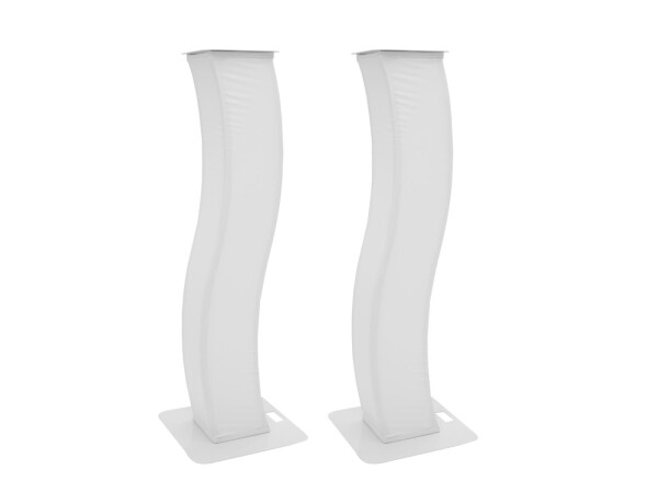 2x Stage Stand 150cm curved incl. Cover and Bag, white