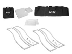2x Stage Stand 150cm curved incl. Cover and Bag, white