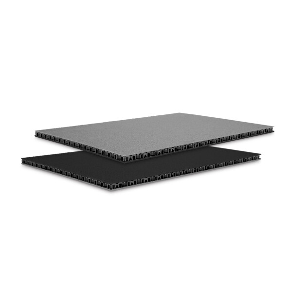 0568 BG - Panneau alvéolaire en polypropylène SolidLite® noir / gris 6,8 mm, 2500 x 1250 mm