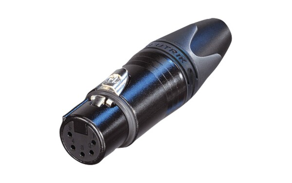 XLR 5p Female connector Black housing & silver contacts