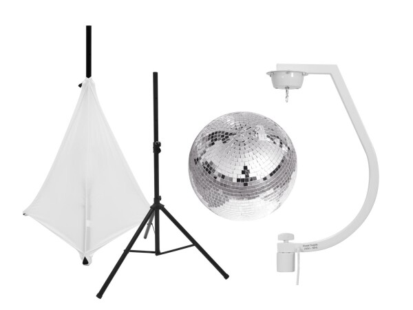Set Mirror ball 30cm with stand and tripod cover white