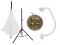 Set Mirror ball 30cm gold with stand and tripod cover white